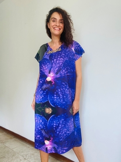 Vestido Kaftan Jersey Orquídea Roxo