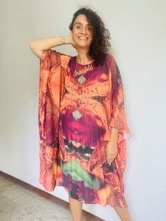 Image of Vestido Plissado Curto Crepe Orquídea Laraja