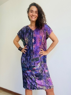 Vestido Kaftan Jersey Monet Lilás on internet