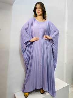 Vestido Plissado Longo Crepe Lavanda - loja online