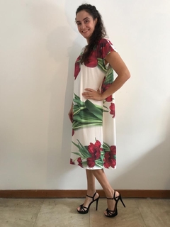 Vestido Kaftan V Jersey Tulipa Vermelha na internet