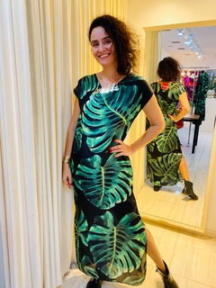 Vestido Kaftan Longo Cetim Costela de Adão na internet