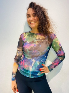 Blusa Pele Tule Joan Blue - online store