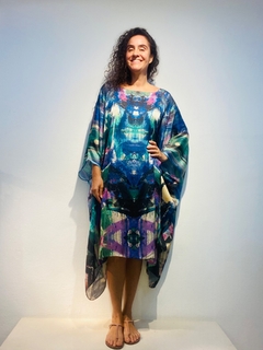 Vestido Maxi Curto Cetim Joan Azul - buy online