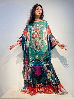 Vestido Maxi Longo Cetim Joan Green on internet