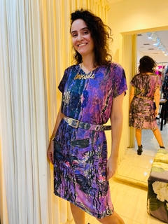 Vestido Kaftan V Jersey Lilás na internet