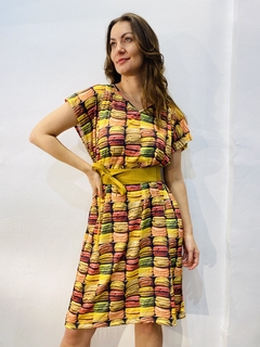 Vestido Kaftan Curto Jersey Macarrom - ALESSA