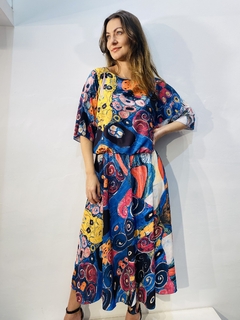 Vestido Morcego Evasê Crepe Arabesco - online store