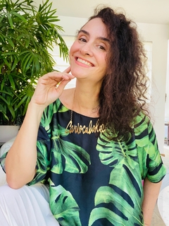 Camiseta Morcego Cetim Costela de Adão Preta - ALESSA