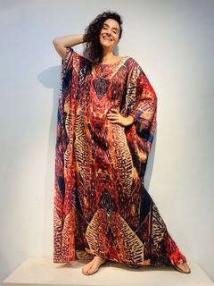 Vestido Maxi Longo Cetim Leques - online store