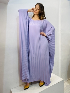 Vestido Plissado Longo Crepe Lavanda - ALESSA