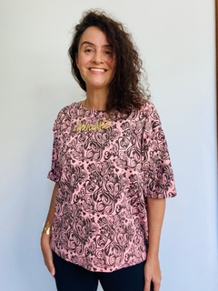 Camiseta Basica Malha Ribana Pulsante Rosa - comprar online