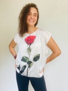 Camiseta Kaftan Cetim Rosa Única Branca - comprar online