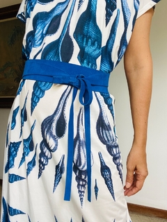 Vestido Kaftan Jersey Concha Azul na internet