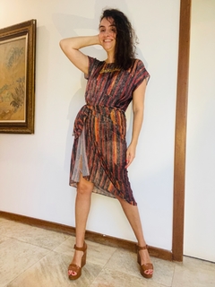 Saia Pareô Chiffon Paul Klee Vermelho - online store