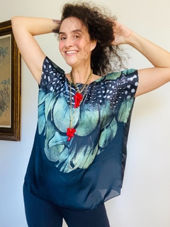 Imagem do Camiseta Kaftan Cetim Pluma Verde