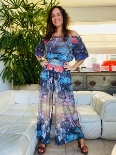 Blusa Cigana Crepe Monet Azul - comprar online