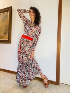 Saia Babados Longa Chiffon Borboletinhas