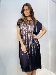 Vestido Kaftan Cetim Faisão Preto - buy online