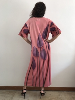 Vestido Longo Básico Jersey Antúrio Rosa - ALESSA