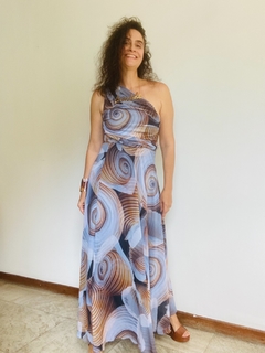 Vestido Moulage Evasê Longo Chiffon Concha Bege - online store