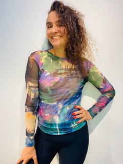 Blusa Pele Tule Joan Blue - ALESSA