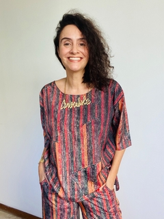Camiseta Básica Tafetá Paul Klee Vermelho - ALESSA