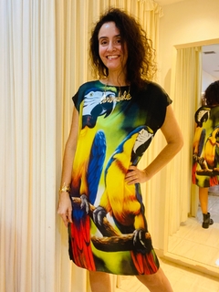 Vestido Kaftan Cetim Arara