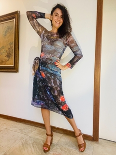 Blusa Pele Tule Monet Azul - ALESSA