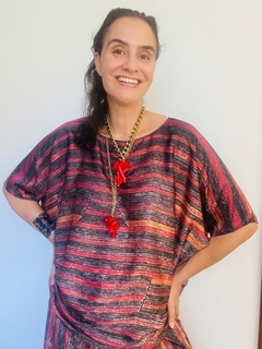 Camiseta Morcego Cetim Paul Klee Vermelho