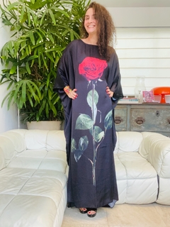 Image of Vestido Maxi Longo Rosa Única Preto