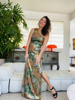 Vestido Regata Ombro Só Longo Paetê Antúrios - loja online