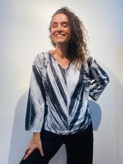 Blusa Manga 3/4 Jersey Folha Listra - loja online