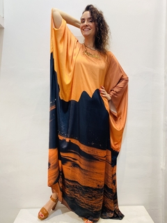 Vestido Maxi Longo Cetim Rio Dourado - loja online
