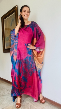 Vestido Maxi Longo Cetim Pop Flower - loja online