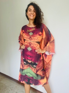 Vestido Plissado Curto Crepe Orquídea Laraja