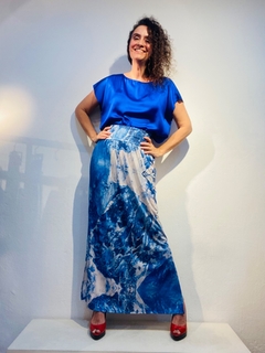 Saia Longa Reta Jersey Glacial - ALESSA