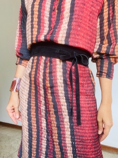 Vestido Chemise Curto Crepe Tapete listras - buy online