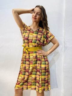 Image of Vestido Kaftan Curto Jersey Macarrom