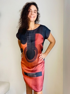 Vestido Kaftan Cetim Violão