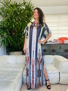 Vestido Asa Longo Cetim Ganesha - ALESSA