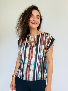Camiseta Kaftan Cetim Ganesha Listras - comprar online