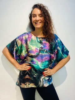 Camiseta Morcego Cetim Joan Blue - online store