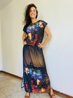 Vestido Kaftan Elatico Cetim Royale Crepusculo on internet