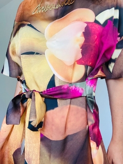 Vestido Asa Curto Cetim Orquídea Amarelo - ALESSA