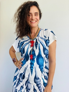 Image of Camiseta Kaftan Jersey Concha Azul
