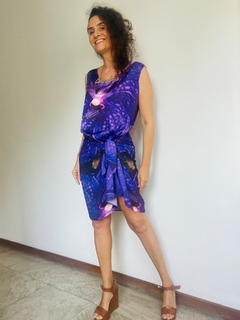 Image of Saia Pareô Curta Crepe Orquídea Roxo