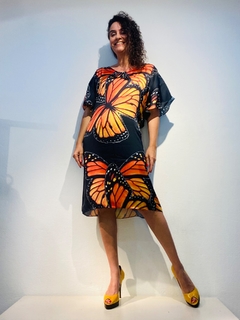 Imagem do Vestido Asa Rolotê Cetim Farfalle Preto