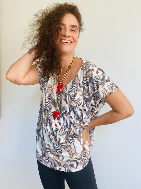 Camiseta Kaftan V Jersey Zebra