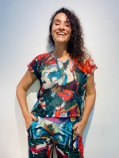 Camiseta Cropped Vual de Malha Joan Verde - ALESSA